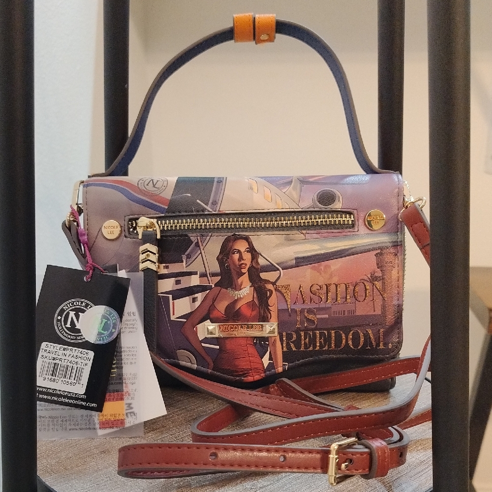 Nicole Lee Fashion Freedom Crossbody/Wallet/Purse-Faux Vegan Leather NWT